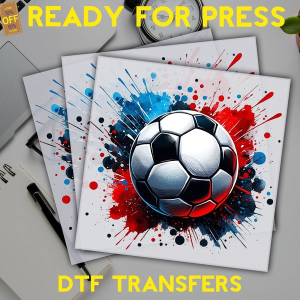 Watercolor Soccer Ball DTF Transfer: Ready To Press