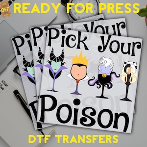 Pick Your Poison DTF Transfer, Movies Heat Press Transfer