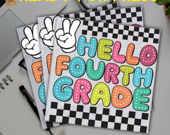 Fourth Grade Dtf, Hello Fourth Grade Dtf, Back To School Dtf, Teacher DTF, High Quality, Heat Transfer, Direct to Film, Full Color Dtf