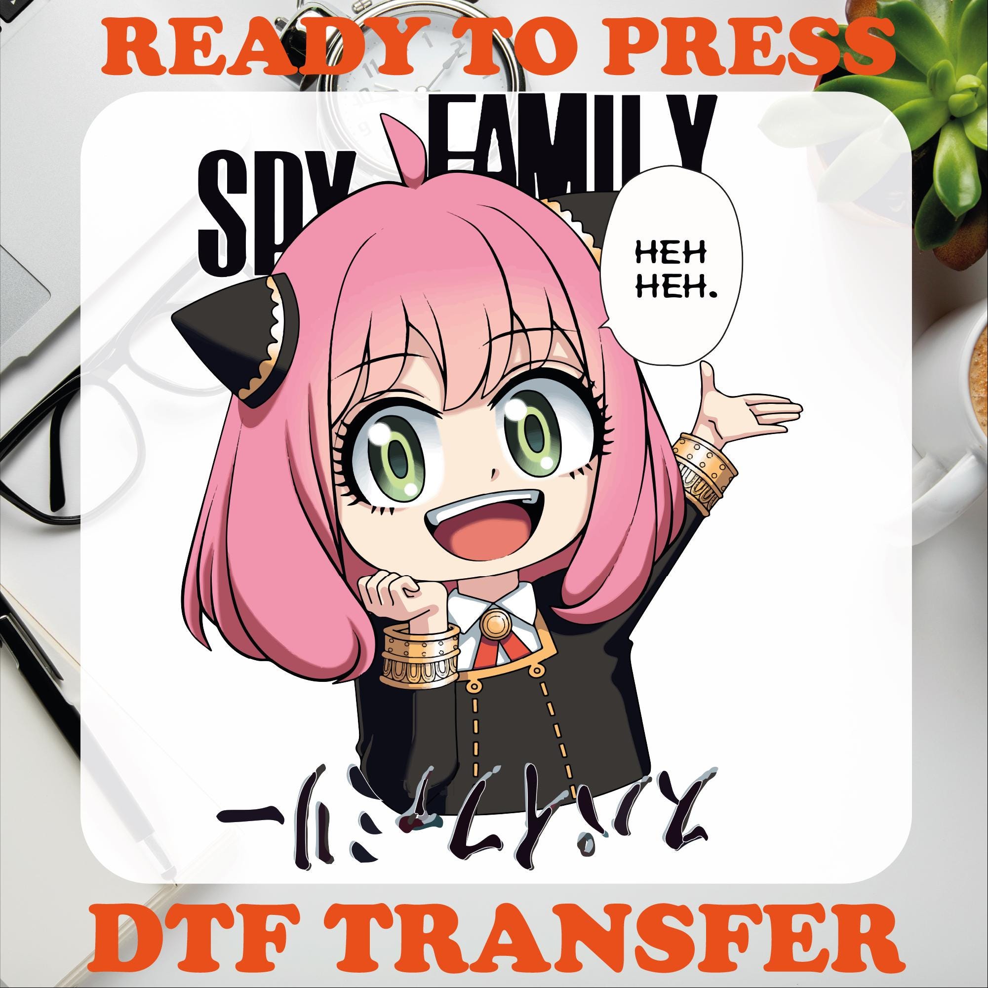 Anime Spy Family DTF Transfer: Ready To Press Heat Transfer