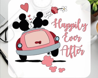 Mickey And Minnie Happily Ever After Dtf Transfers, Disney Valentines Day Ready To Press, Happy Family Trip Dtf, Mickey Minnie Couple Love