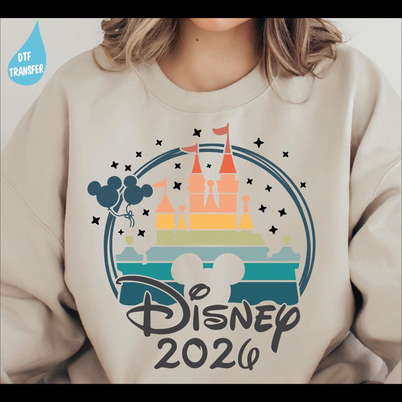 Disney 2025 Ready To Press, Disney Family Vacation DTF Transfer, Disney Castle Heat Press Transfer, Disney Transfers, Disney Castle 2025 Dtf image 2