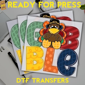 Boys Gobble Turkey Dtf, Turkey in Hat Ready To Press, Boys Thanksgiving Holiday Dtf Transfer, Funny Thanksgiving Turkey Moo Dtf,  Fall Dtf