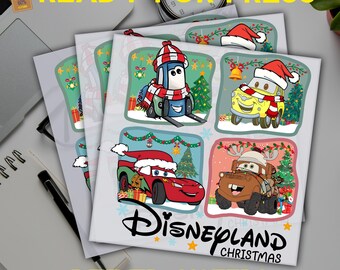 Disneyland Christmas Cars DTF Heat Transfer, Ready to Press