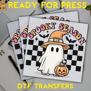 Spooky Season Dtf, Halloween Sublimation Designs Ready To Press, Ghosts Dtf Transfers, Horror Halloween Dtf Transfers, Bicycle Dtf Transfer