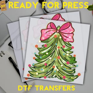 Coquette Christmas Tree Dtf, Christmas Tree Ready To Press, Coquette Christmas Dtf Transfer, Christmas Bow Heat Transfer, Xmas Holiday