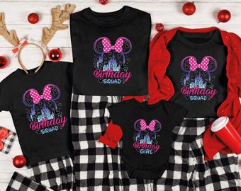 Birthday Girl & Birthday Squad Ready To Press, Disney Birthday Ever Transfer, Heat Press Transfer, Disney Minnie Birthday Girl Design