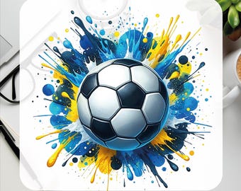 Watercolor Soccer Ball DTF Transfer: Ready To Press
