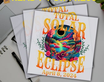 Total Solar Eclipse 2024, Ready to Press, Solar System DTF Transfers, Total Solar Eclipse, Direct to Film, High Quality, Heat Transfer