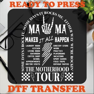 Mama Tour DTF - Rockin' Motherhood Heat Press Transfer