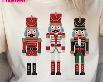 Merry Christmas Nutcracker DTF Classic Toy Soldiers Holiday Heat Transfer, Vintage Christmas Ready To Press, Christmas Nutcracker