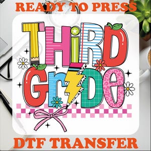 Third Grade Dtf, 3rd Grade Squad Dtf, Back To School Ready To Press, Teacher Squad Dtf, Third Grade Teacher Dtf, 3rd Grade Heat Press