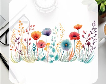 Wildflower DTF Transfer: Boho Retro Flowers, Ready to Press