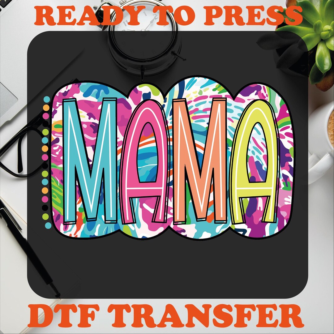 Neon Checkered Mama DTF Transfer, Mothers Day Gift Neon Mama Ready to ...