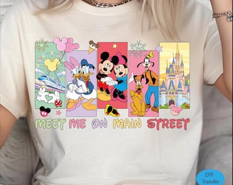 Retro Disney Meet Me On Main Street DTF Transfer, Ready To Press