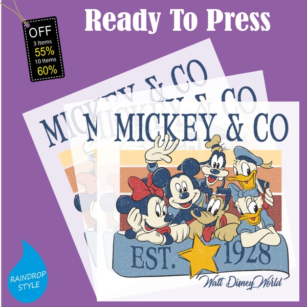 Ready to Press, Mickey Co Est. 1928 Dtf, Mickey Co DTF, Wild Disney World Transfer, Disney Shirt Design, Disney Mickey Transfer