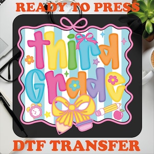 Third Grade Dtf, 3rd Grade Squad Dtf, Back To School Ready To Press, Teacher Squad Dtf, Third Grade Teacher Dtf, 3rd Grade Heat Press