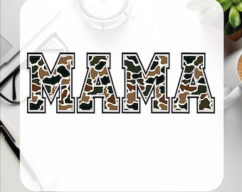 Mama Camo DTF Transfer: Old School Camouflage, Ready To Press