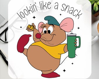 Gus Gus Mouse DTF Transfer, Ready to Press, Disney Princess Christmas