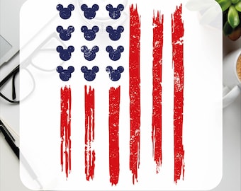 Disney Patriotic Dtf Transfer, American Flag Patriotic 4th of July Ready To Press, Disney 4th of July Dtf Transfer, Disney Cute Matching Dtf