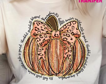 Thankful Leopard Pumpkin Coquette DTF Heat Transfer