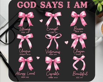 God Says I Am Bows DTF Transfer - Christian Women's Heat Press