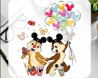 Chip and Dale Disney DTF Heat Transfer, Ready to Press