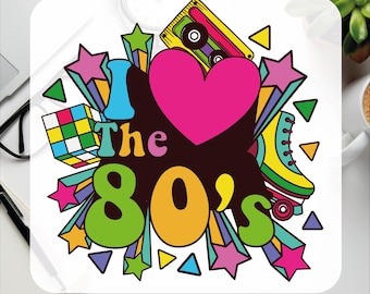 I Love The 80s DTF Transfer: Retro Party Heat Press
