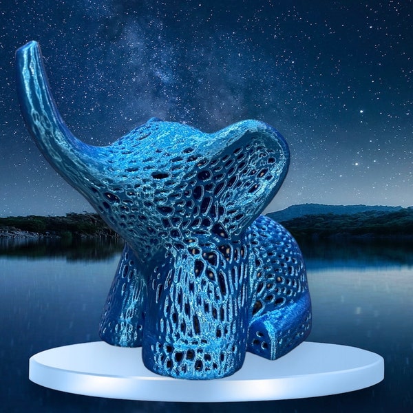 Elephant Voronoi Figurine