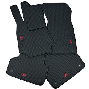 Custom Leather Car Mats for Audi S5 – Premium Eco Leather Floor Mats - Personalized Luxury Auto Interior Accessories - Custom Fit for Audi