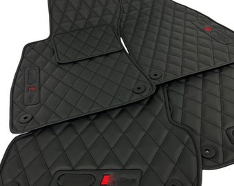 Custom Car Floor Mats for Audi A1-A3-A4-A5-A6-A7-A8-Q3-Q5-Q7-RS5-RS7-S3-S4-S5-S6-S7-TT -  Leather Car Mats Set for All Cars Models