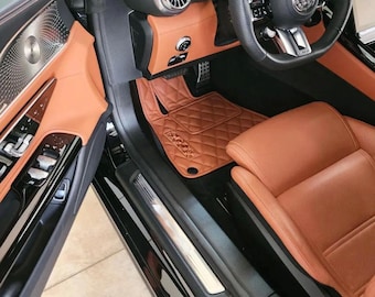 Custom Car Floor Mats – Leather Handmade Mats, Tailored Fit for All Models, Luxury Interior Accessories