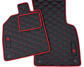 Custom Car Mats for Audi R8 – Personalized Leather Floor Mats – 2 Front Handmade Auto Mats