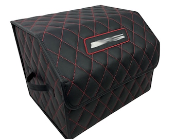 Custom Car Organizer - Leather Auto Storage Bag - Trunk Organizer - Car Storage - Heavy Duty Cargo Storage Box