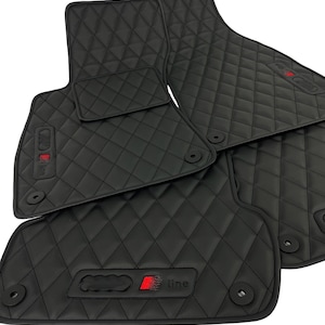 Custom Car Floor Mats for Audi A1-A3-A4-A5-A6-A7-A8-Q3-Q5-Q7-RS5-RS7-S3-S4-S5-S6-S7-TT -  Leather Car Mats Set for All Cars Models