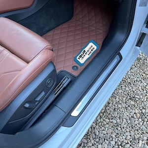 Custom Car Floor Mats for Audi - Handmade Car Mats -  Custom Fit Car Mats - Leather Car Mat  - Personalized Car Mats for All Car Models