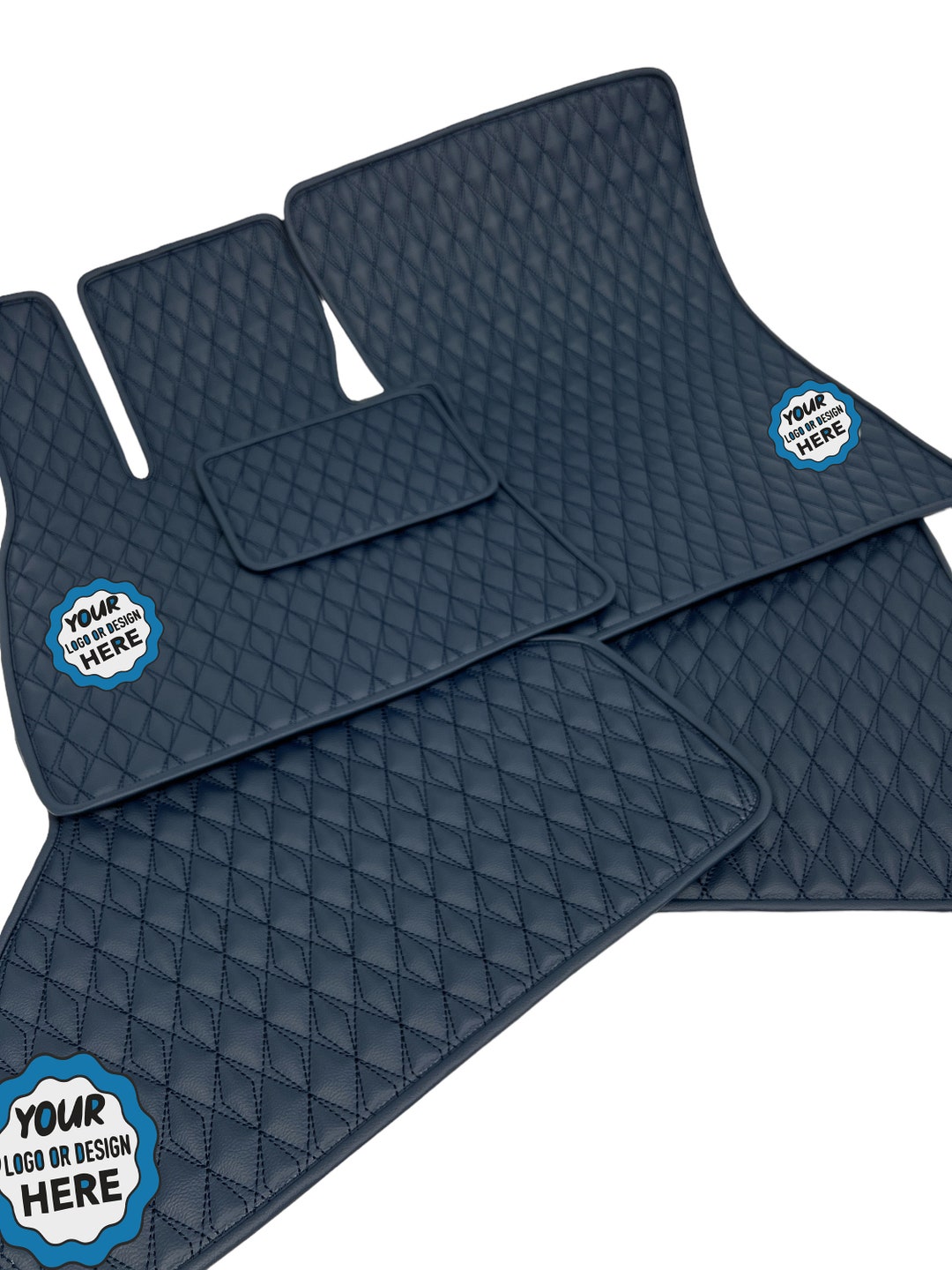Eco Leather Custom Car Mats Blue Diamond Car Mats Set Etsy