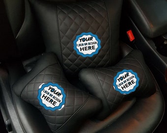 Benutzerdefiniertes Autokissen - Gesticktes Kopfstützen- und Nackenstützenkissen, personalisiertes Zubehör für den Autoinnenraum