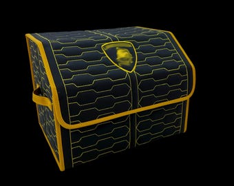 Organizador de maletero de cuero personalizado para Lamborghini: caja de almacenamiento de carga de lujo hecha a mano