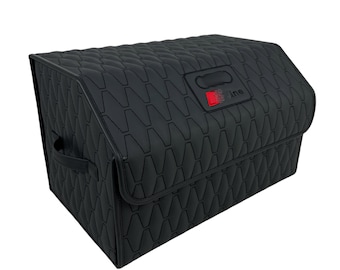 Car Organizer for Audi S Line - Handmade Leather Trunk Storage Box