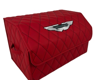 Custom Car Organizer for Aston Martin - Car Storage - Handmade Leather Organizer