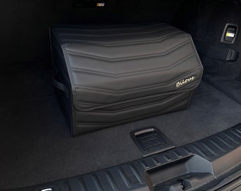 Custom Leather Car Trunk Organizer – Heavy Duty Cargo Storage Box, Handmade Auto Accessories