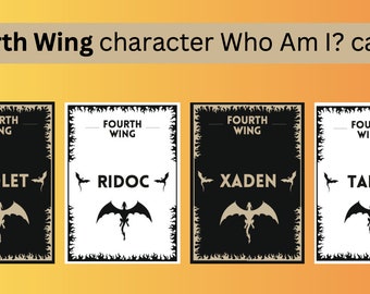 Fourth Wing Who Am I? Character Cards | Book Club Activity | Digital Download | Printable