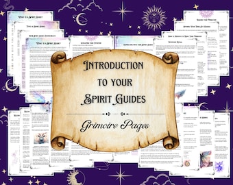 Intro to Spirit Guides, Discover Your Spirit Guides in these stunning Grimoire pages. Digital Download, Printable Pages, Book of Shadows