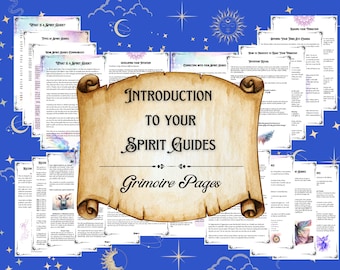 Intro to Spirit Guides, Discover Your Spirit Guides in these stunning Grimoire pages. Digital Download, Printable Pages, Book of Shadows