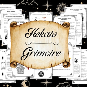 Goddess Hekate Grimoire Pages, Hecate Book of Shadows, Printable PDF, Connect and work with Hekate Triple Moon Goddess, Queen of Witches