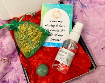 Manifestation Gift Box: Pillow Mist, Dream Bag, Crystal & Affirmation