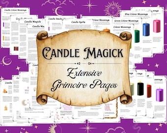 Comprehensive Candle Magick Grimoire, Detailed Book of Shadows Pages on How to Perform Candle Magic, PDF Printable Pages, Digital Download