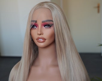 Dublin Wig Blonde Highlights Wig With Ash Root Hard Front Wig HD Synthetic Transparent Skin Parting Wig Long Smooth Silky Wig Etsy