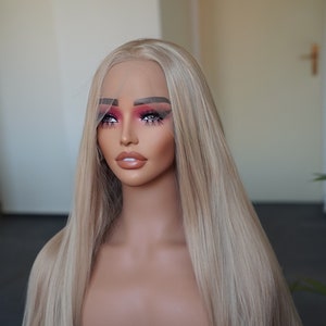 Golden Blonde Wig | Blonde Lace Front Wig | Synthetic Wig | Ash Blonde Wig